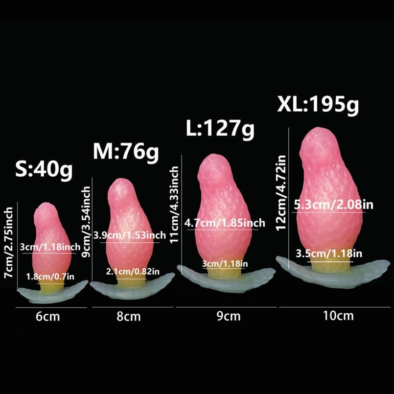 Strawberry Fantasy Butt Plug Dildo - Anchor Liquid Silicone Anal Expander Sex Toys