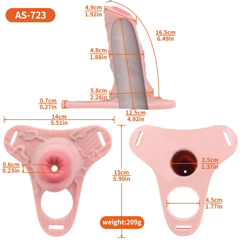Male Restraint Erection Chastity Cage – Realistic Silicone Cock Sleeve Harness Extender