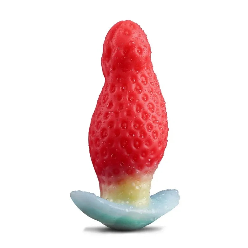 Strawberry Fantasy Butt Plug Dildo - Anchor Liquid Silicone Anal Expander Sex Toys