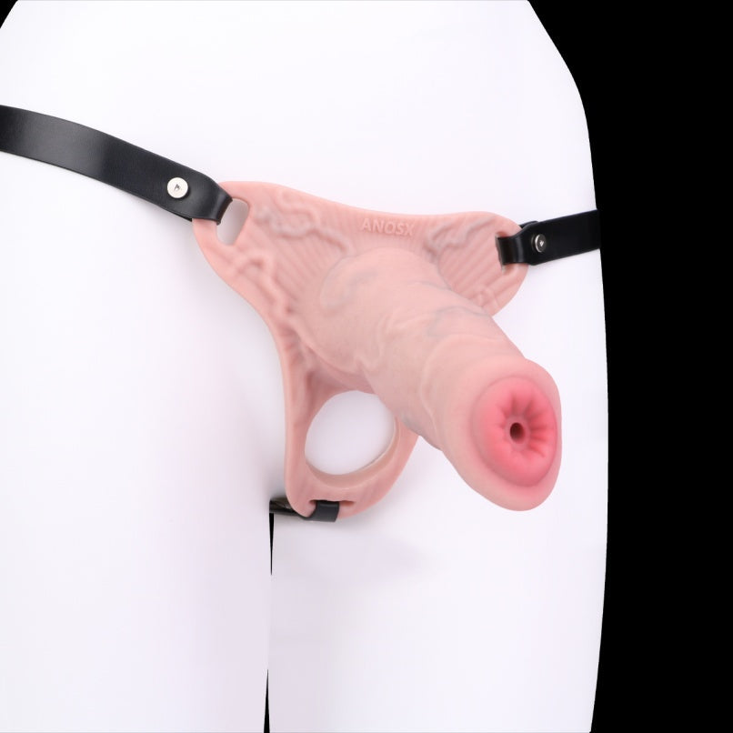 Male Restraint Erection Chastity Cage – Realistic Silicone Cock Sleeve Harness Extender