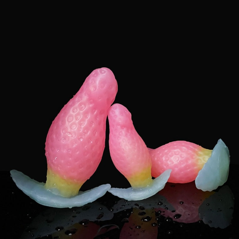 Strawberry Fantasy Butt Plug Dildo - Anchor Liquid Silicone Anal Expander Sex Toys