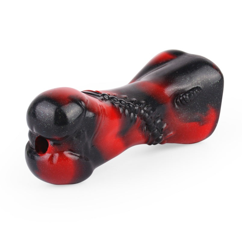 Red & Black Bone-Shaped Ball Gag Bondage Set – Premium Silicone Kinky Sexual Play