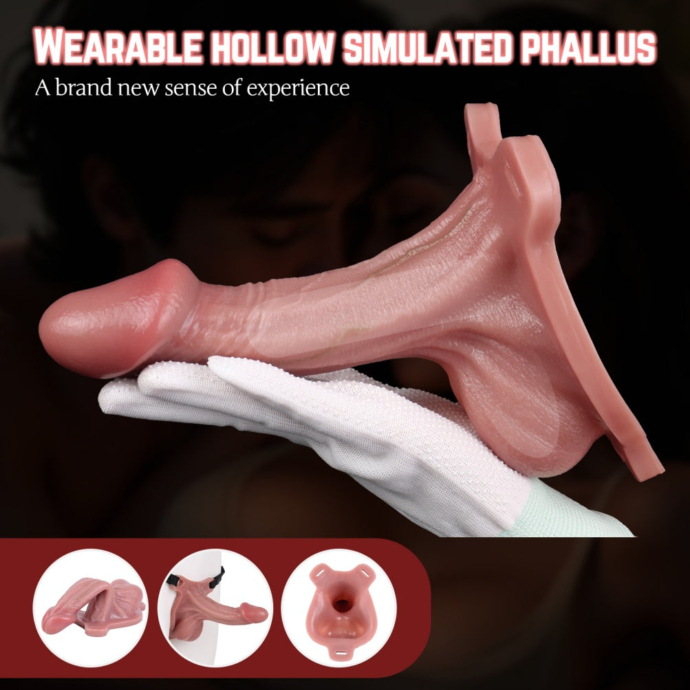7.28-inch Strapon Realistic Silicone Penis Sleeve - Sex Toys to Extend Male Erection