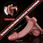 7.28-inch Strapon Realistic Silicone Penis Sleeve - Sex Toys to Extend Male Erection
