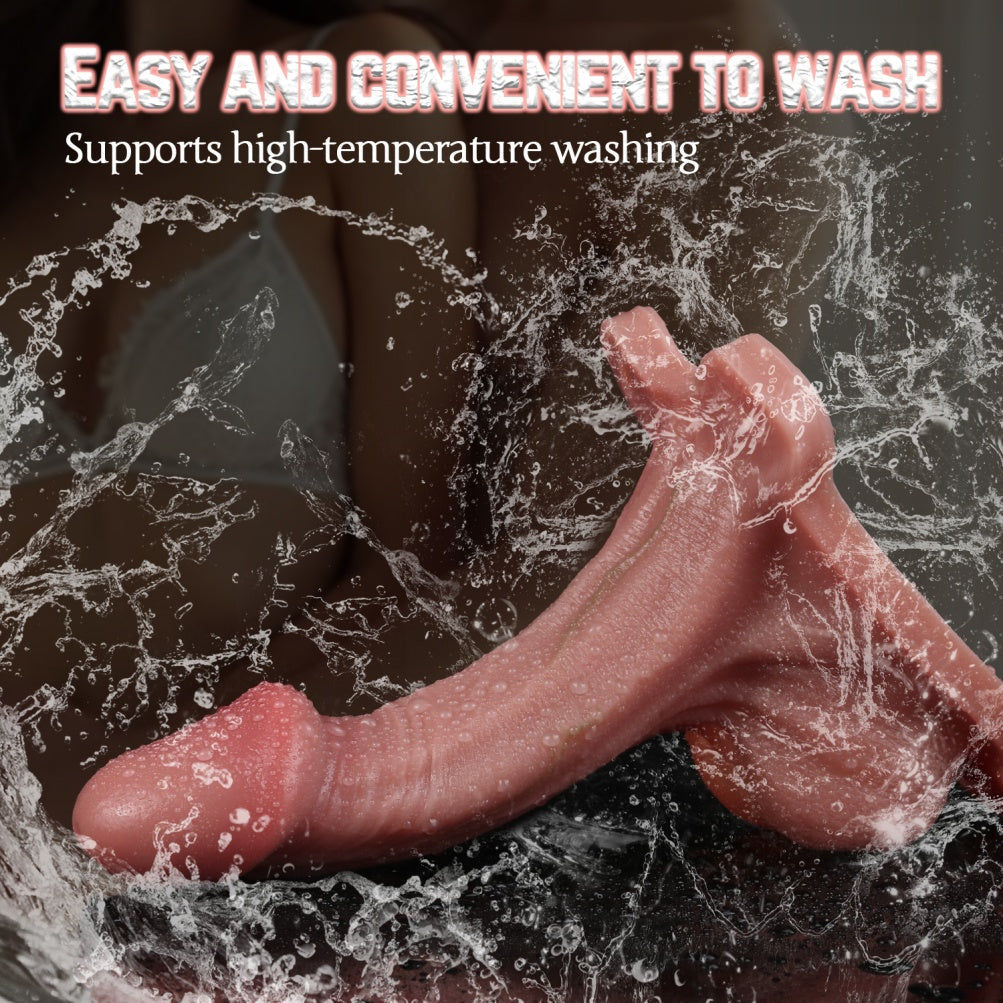 7.28-inch Strapon Realistic Silicone Penis Sleeve - Sex Toys to Extend Male Erection