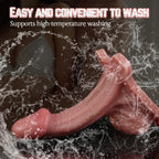 7.28-inch Strapon Realistic Silicone Penis Sleeve - Sex Toys to Extend Male Erection