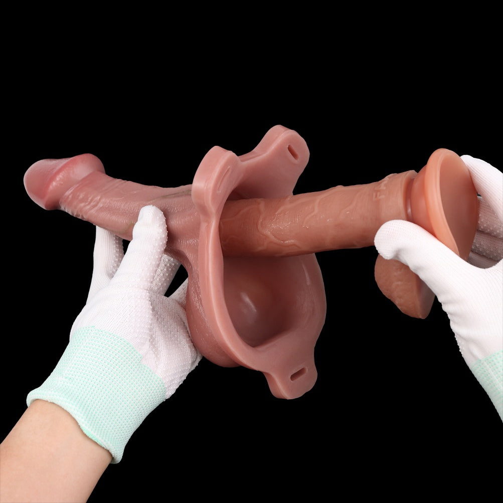 7.28-inch Strapon Realistic Silicone Penis Sleeve - Sex Toys to Extend Male Erection
