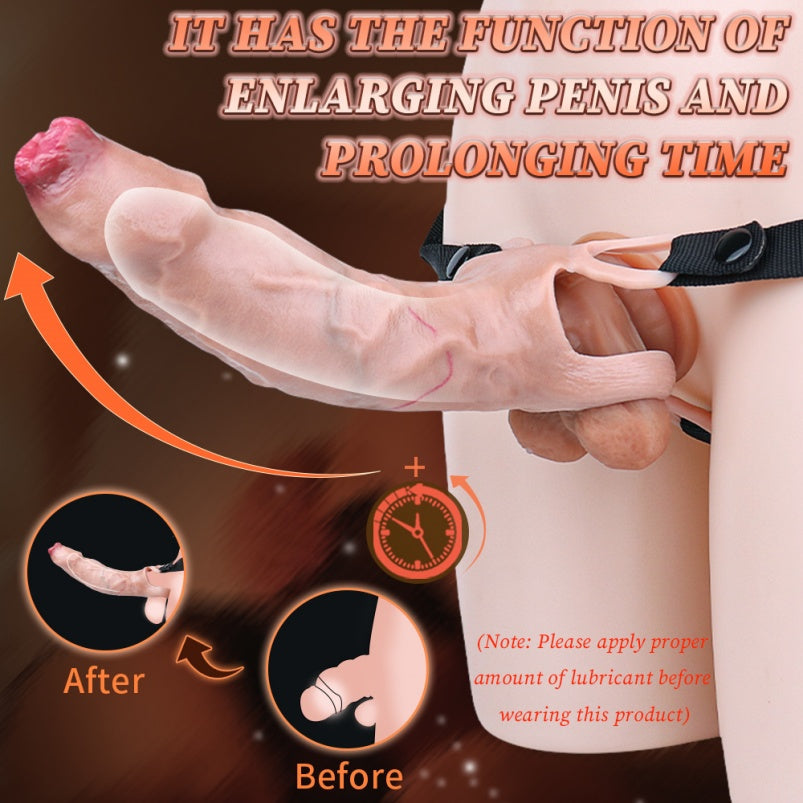 Fantasy Wearable Realistic Silicone Penis Sleeve – Male Ejaculation Control and Sex Toy Extension