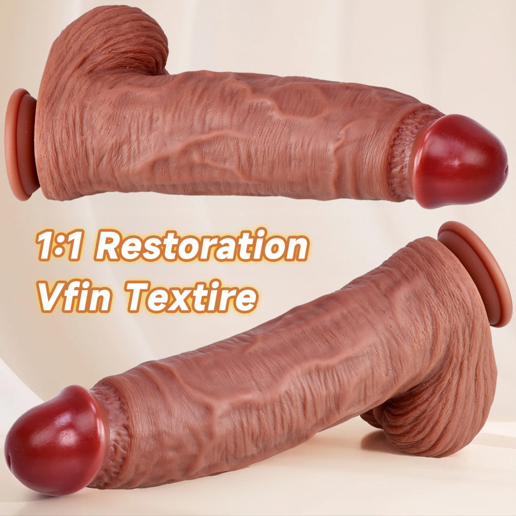 Giant Realistic Dildo 12"+ | Flesh-Vein Silicone | Extreme Filling | Domlust