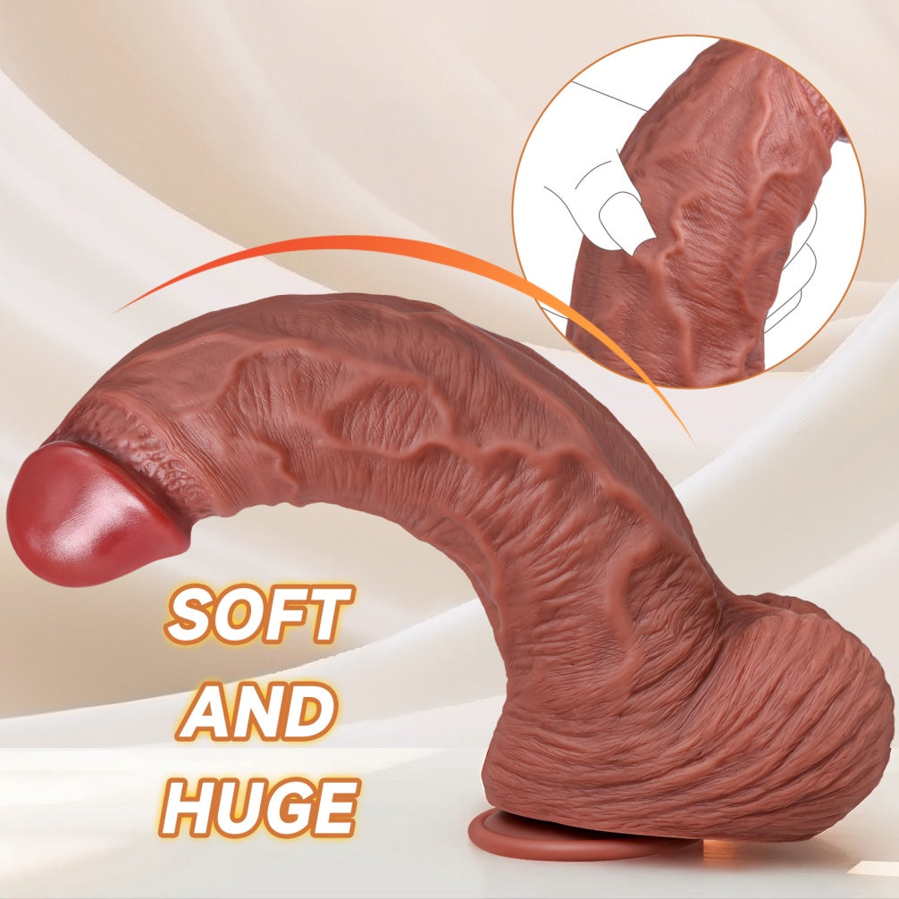 Giant Realistic Dildo 12"+ | Flesh-Vein Silicone | Extreme Filling | Domlust