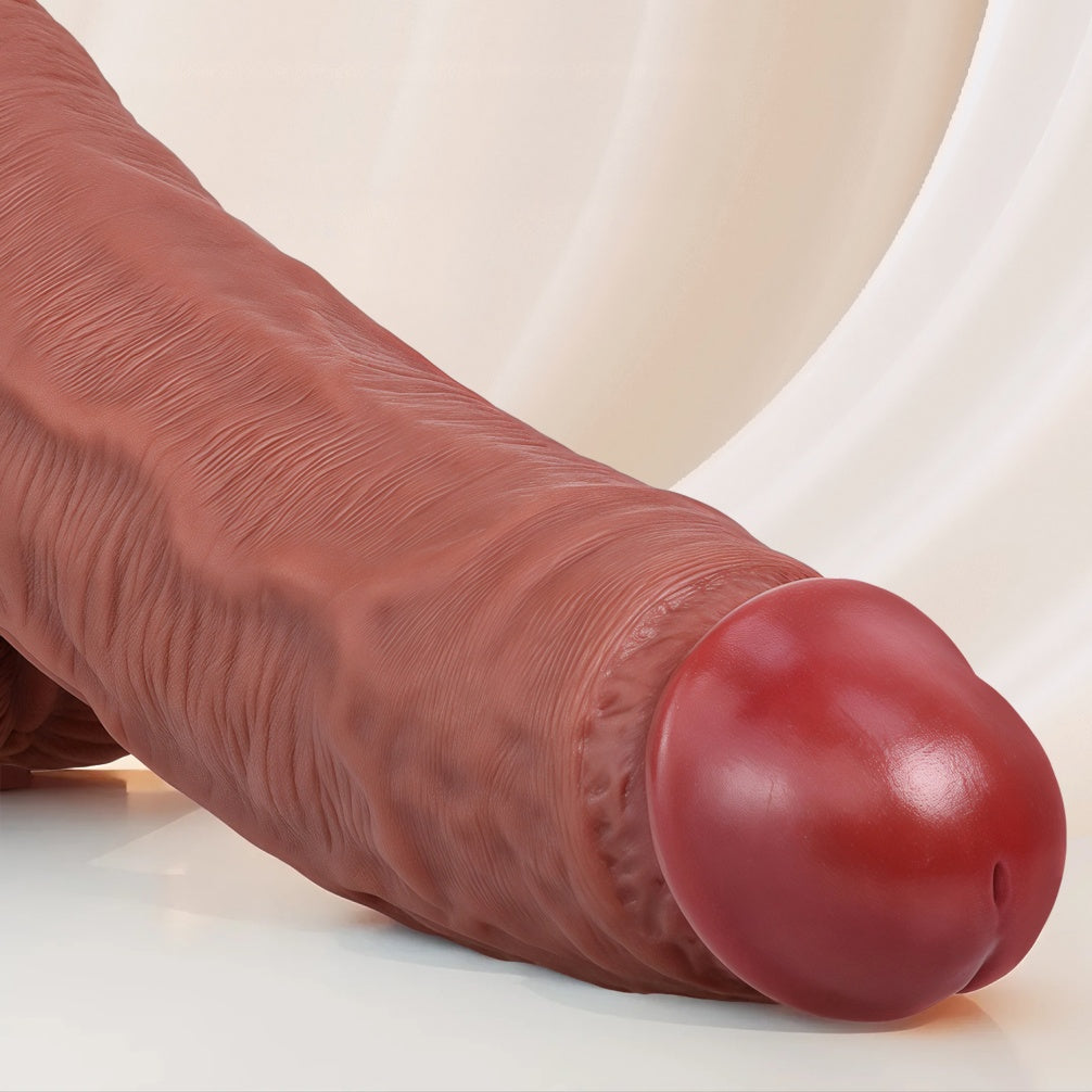 Giant Realistic Dildo 12"+ | Flesh-Vein Silicone | Extreme Filling | Domlust