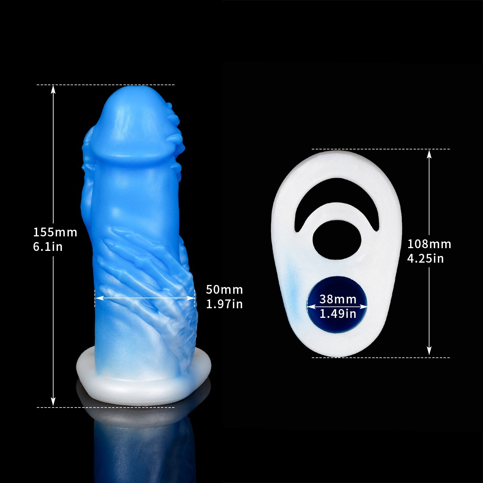 Fist Monsterdildo Cock Sleeve Extender - Blowjob Realistic Penis Ring Silicone Couple Sex Toy