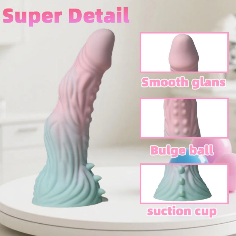 Fantasy Dragon Dildo 7" | Bulge-Ball Shaft | Suction Cup & Strap-On | Domlust