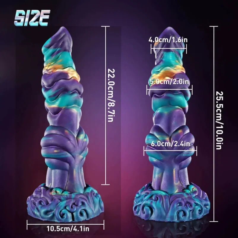 Glow-in-Dark Dragon Dildo – Telescopic Vibrating | Spiral Texture | Wireless Remote | G-Spot