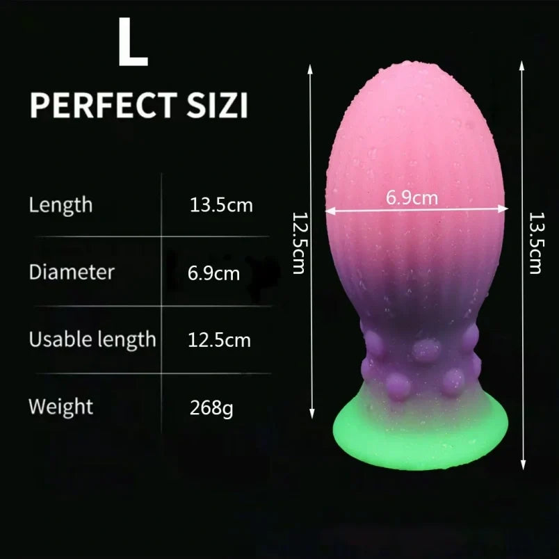 Glowing-in-Dark Fantasy Egg Dildo - Fist Ruined Orgasm Anal Expansion Women Masturbator
