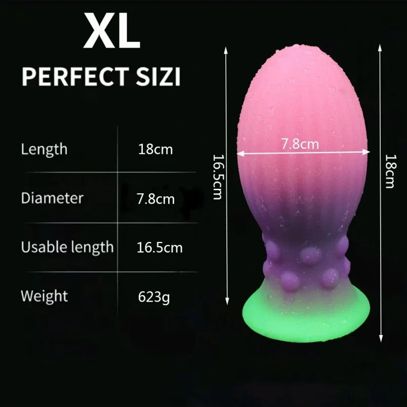 Glowing-in-Dark Fantasy Egg Dildo - Fist Ruined Orgasm Anal Expansion Women Masturbator