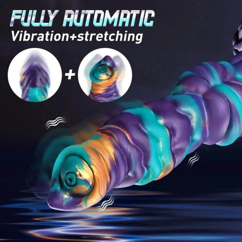 Glow-in-Dark Dragon Dildo – Telescopic Vibrating | Spiral Texture | Wireless Remote | G-Spot