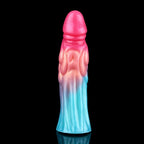 Neon Silicone Fantasy Penis Sleeve - Dragondildo Male Cocksleeve Extender Pegging Sex
