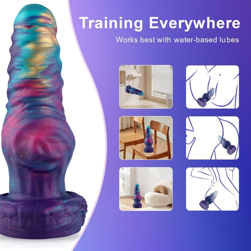 Domlust Horse Dildo – Giant Silicone Fantasy Dildo with Spiral & Knot for Extreme Fullness
