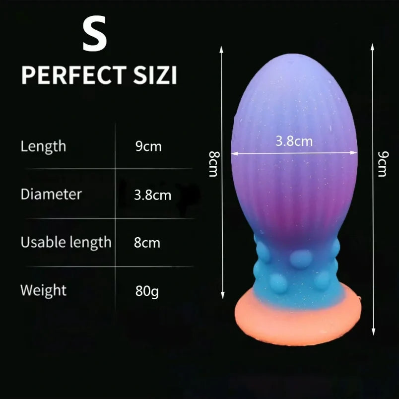 Glowing-in-Dark Fantasy Egg Dildo - Fist Ruined Orgasm Anal Expansion Women Masturbator