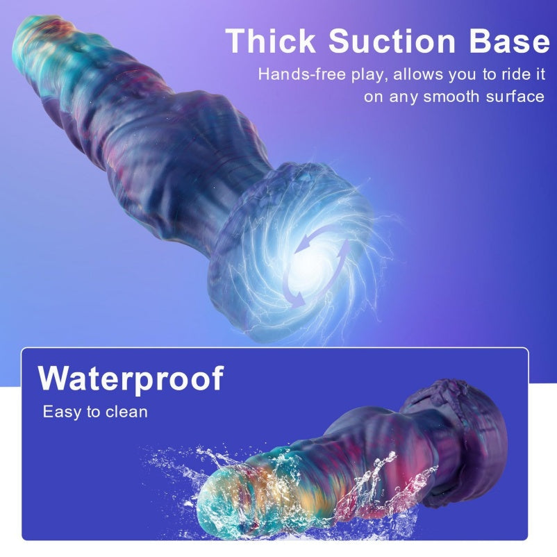 Domlust Horse Dildo – Giant Silicone Fantasy Dildo with Spiral & Knot for Extreme Fullness