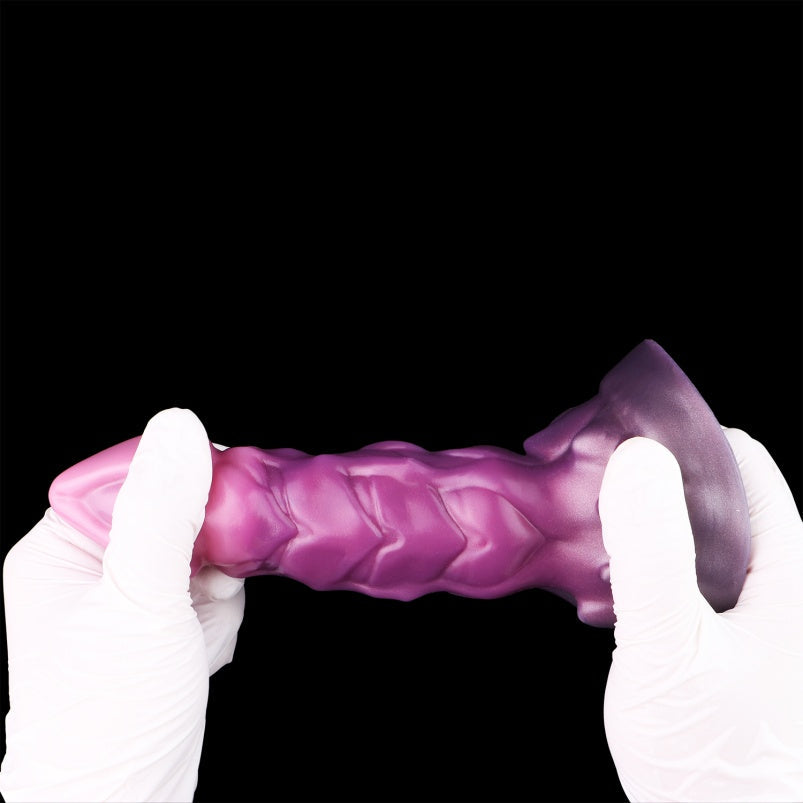 Domlust Purple Inflatable Dragon Dildo – Platinum Silicone Dual-Mode Fantasy Inflatable Anal Butt Plug Fetish Sex Toy