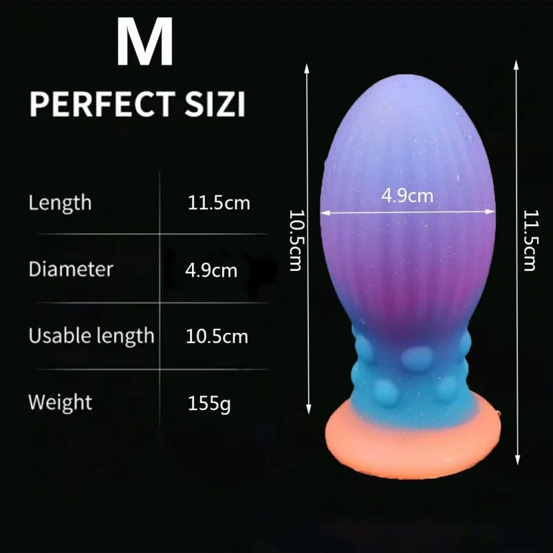 Glowing-in-Dark Fantasy Egg Dildo - Fist Ruined Orgasm Anal Expansion Women Masturbator