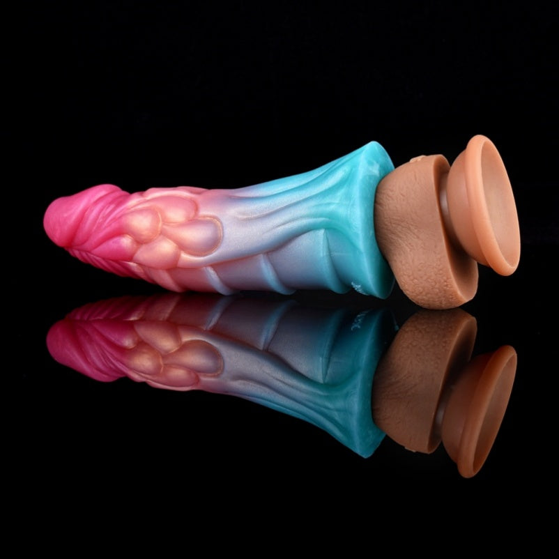 Neon Silicone Fantasy Penis Sleeve - Dragondildo Male Cocksleeve Extender Pegging Sex