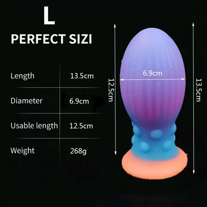 Glowing-in-Dark Fantasy Egg Dildo - Fist Ruined Orgasm Anal Expansion Women Masturbator