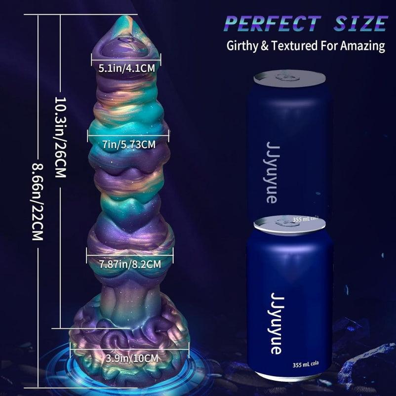 Glow-in-Dark Dragon Dildo – Telescopic Vibrating | Spiral Texture | Wireless Remote | G-Spot