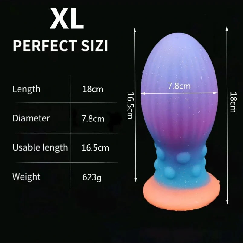Glowing-in-Dark Fantasy Egg Dildo - Fist Ruined Orgasm Anal Expansion Women Masturbator