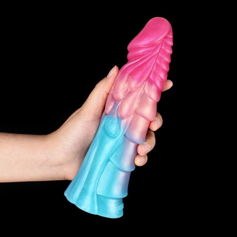 Neon Silicone Fantasy Penis Sleeve - Dragondildo Male Cocksleeve Extender Pegging Sex