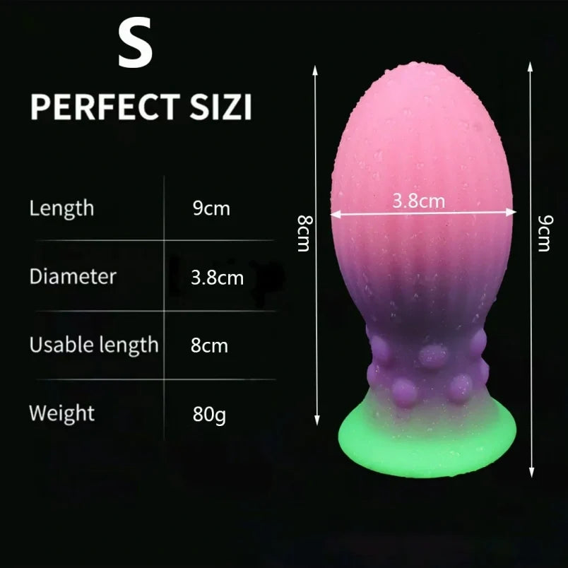 Glowing-in-Dark Fantasy Egg Dildo - Fist Ruined Orgasm Anal Expansion Women Masturbator