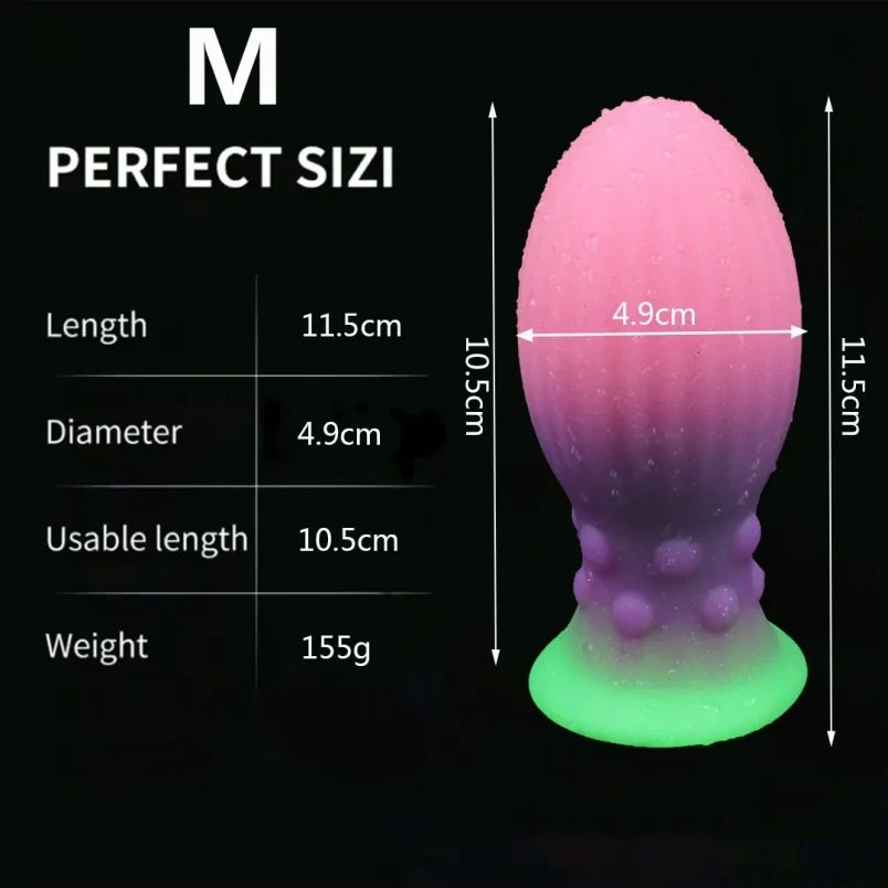 Glowing-in-Dark Fantasy Egg Dildo - Fist Ruined Orgasm Anal Expansion Women Masturbator