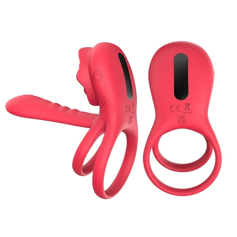 G-Spot Vibrating Silicone Cock Rings – Rose Clitoral Suction Masturbation Couple Sex Toys