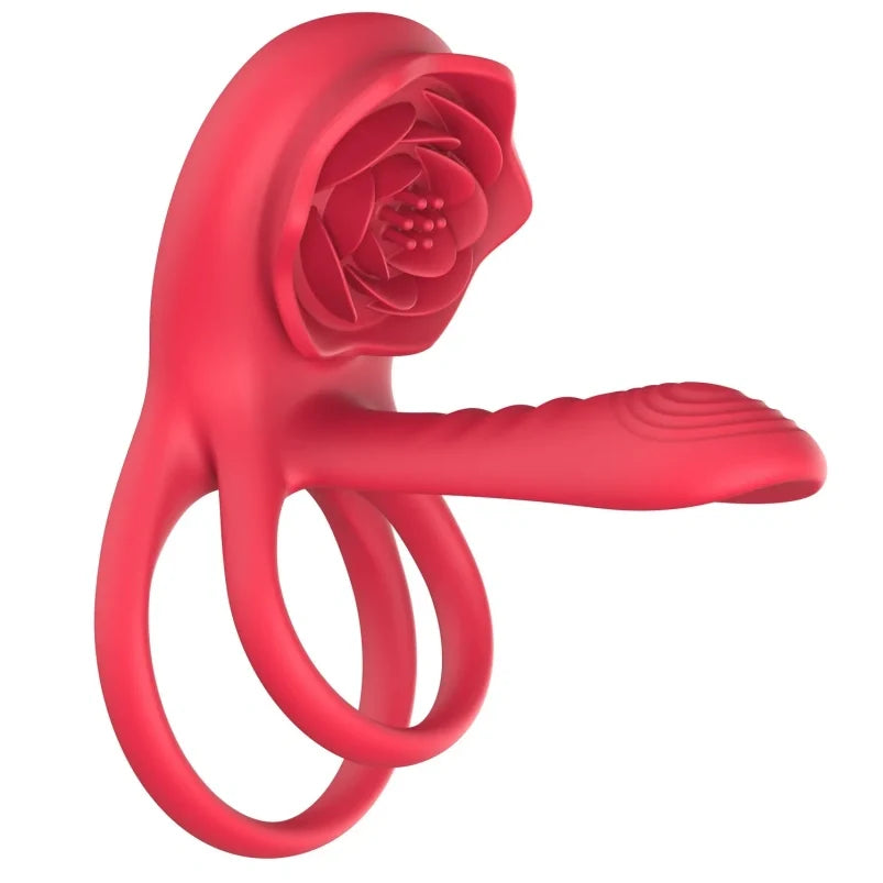 G-Spot Vibrating Silicone Cock Rings – Rose Clitoral Suction Masturbation Couple Sex Toys