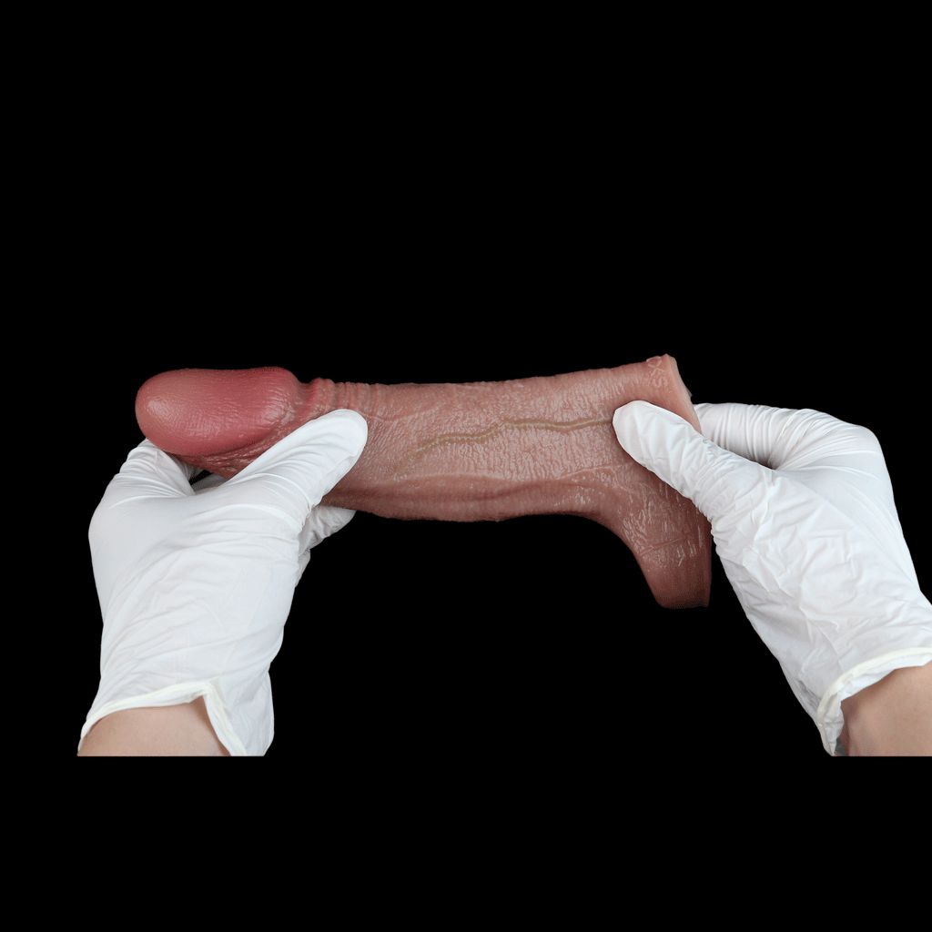 Male Wearable Penis Extender Sleeve - Realistic Fleshy Silicone Delay Sex Toys