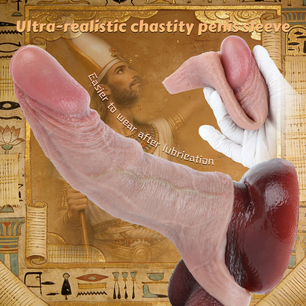 Male Wearable Penis Extender Sleeve - Realistic Fleshy Silicone Delay Sex Toys