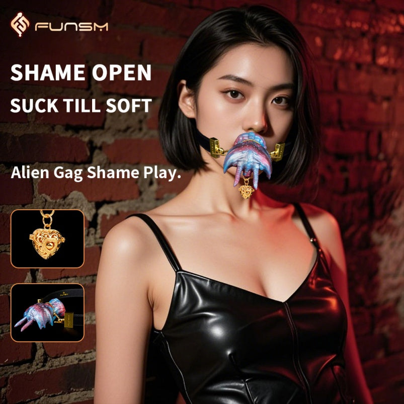 Strap-on Silicone Monster Vertical Ballgag – Extreme Restraints Female Oral Training Toy