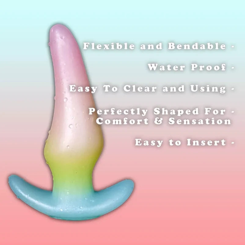 Peach Pink Silicone Fantasy Butt Plug Dildo - Strap On Everyday Anal Expander Sex Toys