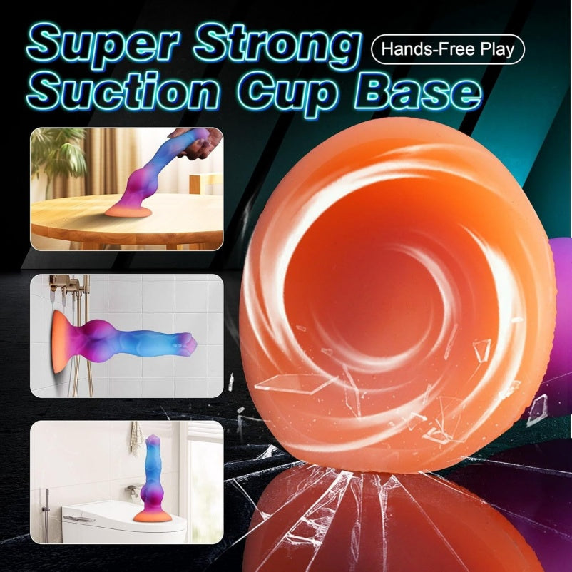 Luminous Canine Knot Dildo — Glowing Beast Fantasy Silicone Anal Expansion & Butt Plug Toy