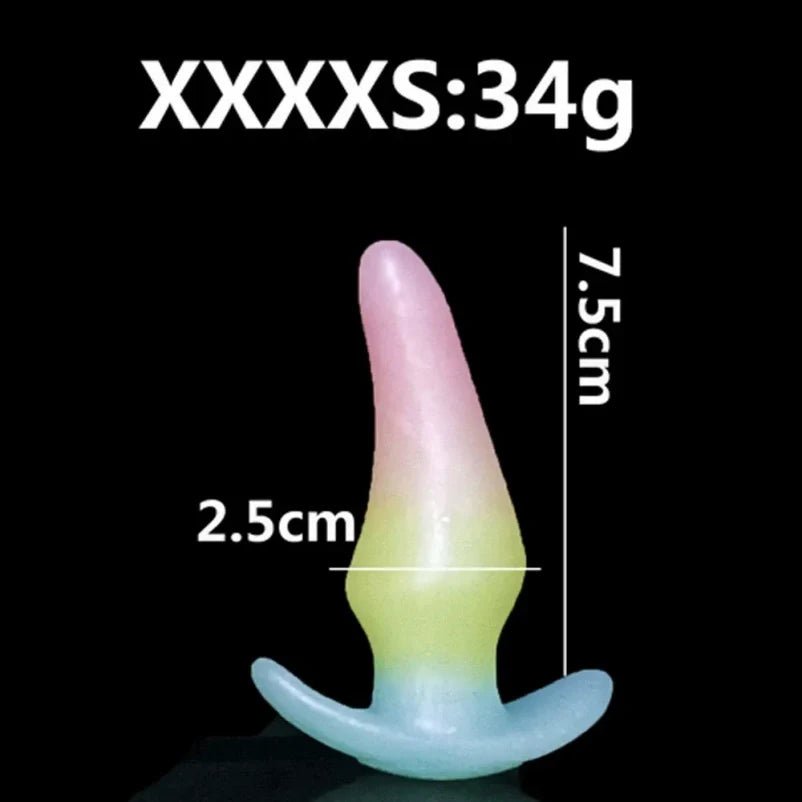 Peach Pink Silicone Fantasy Butt Plug Dildo - Strap On Everyday Anal Expander Sex Toys