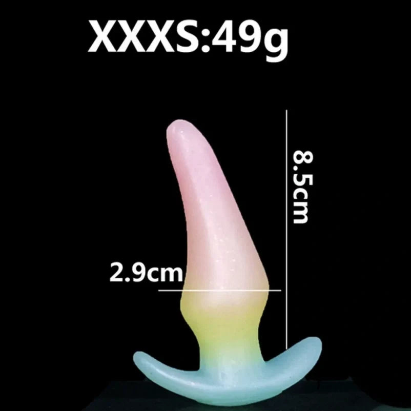 Peach Pink Silicone Fantasy Butt Plug Dildo - Strap On Everyday Anal Expander Sex Toys