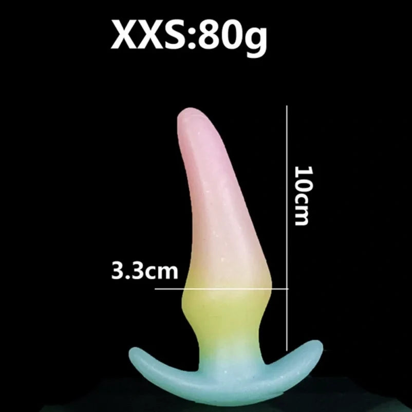 Peach Pink Silicone Fantasy Butt Plug Dildo - Strap On Everyday Anal Expander Sex Toys