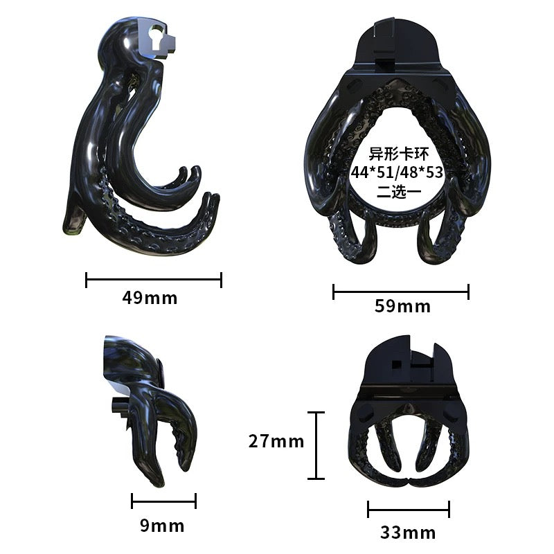 Octopus Kraken Chastity Cage – Tentacle Fantasy Male Chastity Device (44mm / 48mm)