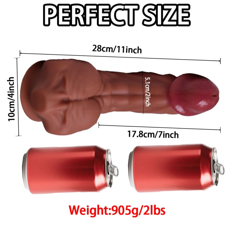 S-Shaped Fantasy Monster Dildo – Platinum Silicone | 11 Inch Alien Dildo G-Spot & P-Spot Curve