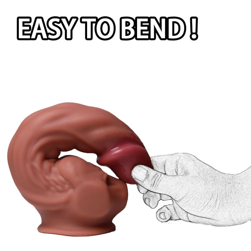 S-Shaped Fantasy Monster Dildo – Platinum Silicone | 11 Inch Alien Dildo G-Spot & P-Spot Curve