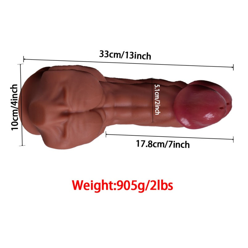 S-Shaped Fantasy Monster Dildo – Platinum Silicone | 11 Inch Alien Dildo G-Spot & P-Spot Curve
