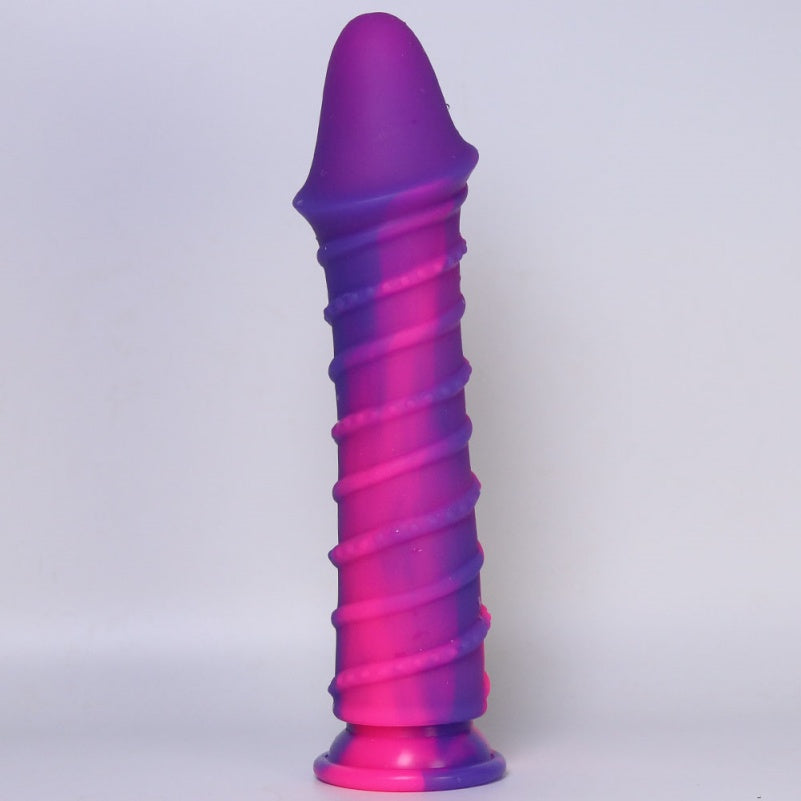 Domlust Vortex Spiral Dildo – 10" Purple Silicone Monster Cock with Oversized Glans for Anal & Vaginal