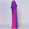 Domlust Vortex Spiral Dildo – 10" Purple Silicone Monster Cock with Oversized Glans for Anal & Vaginal